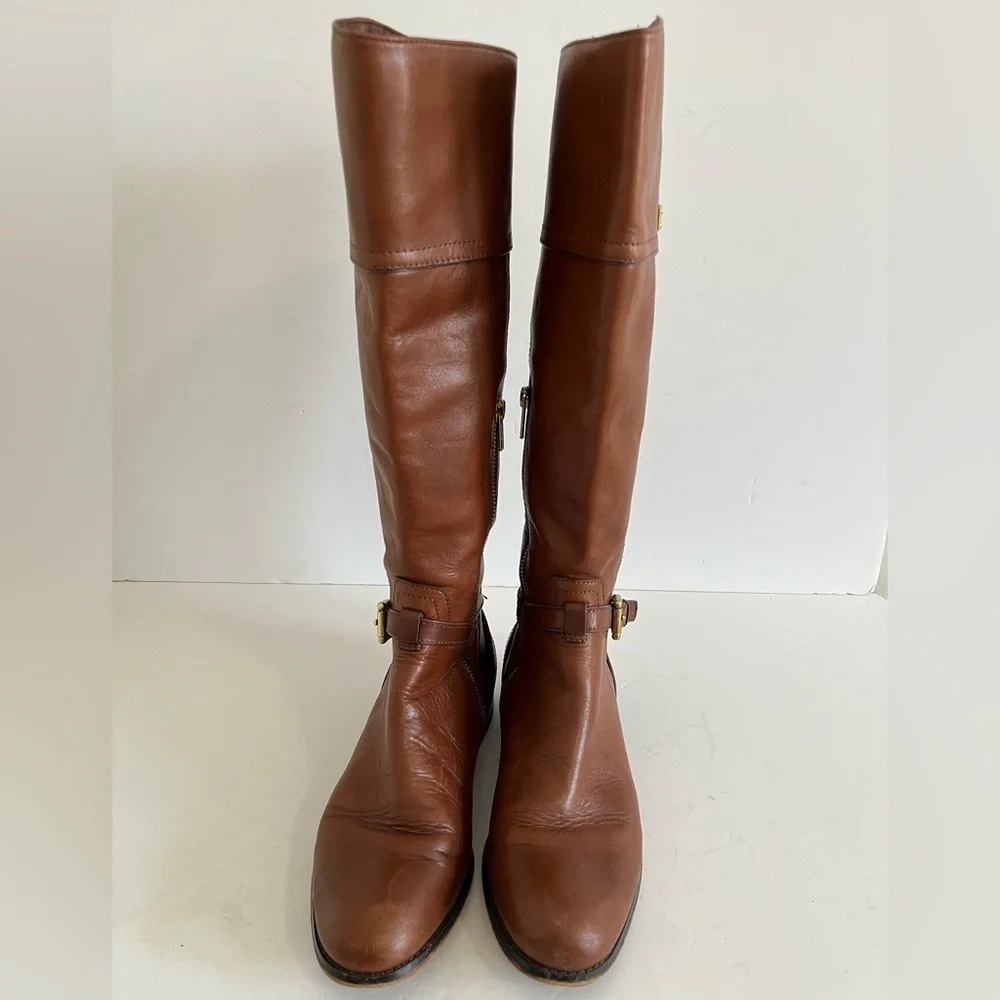 Coach Micha Leather Riding Boots Brown Size 8B